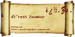 Éreth Zsombor névjegykártya